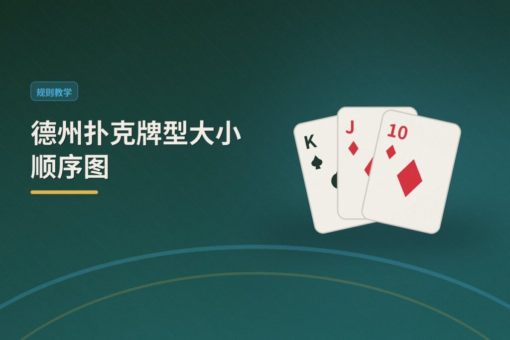 德州扑克牌型大小顺序图 - 德州扑克牌型大小顺序图：从高牌到皇家同花顺，一张图看懂10种牌型