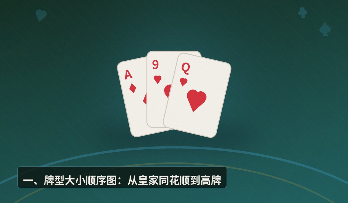 德州扑克牌型大小顺序图 - 德州扑克牌型大小顺序图：从高牌到皇家同花顺，一张图看懂10种牌型