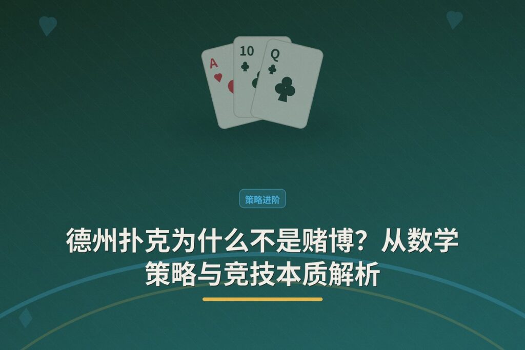 德州扑克为什么不是赌博 - 德州扑克为什么不是赌博？从数学策略与竞技本质解析